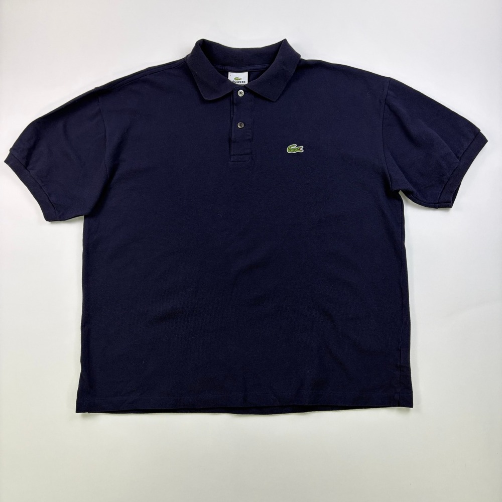 Lacoste 5191L Pique Polo Shirt Mens 7 Navy Blue Cotton Short Sleeve Classic Fit